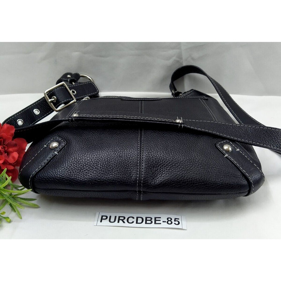 Coach Penelope Black Pebbled Leather Zipper Pockets Crossbody Bag - Picture 7 of 14